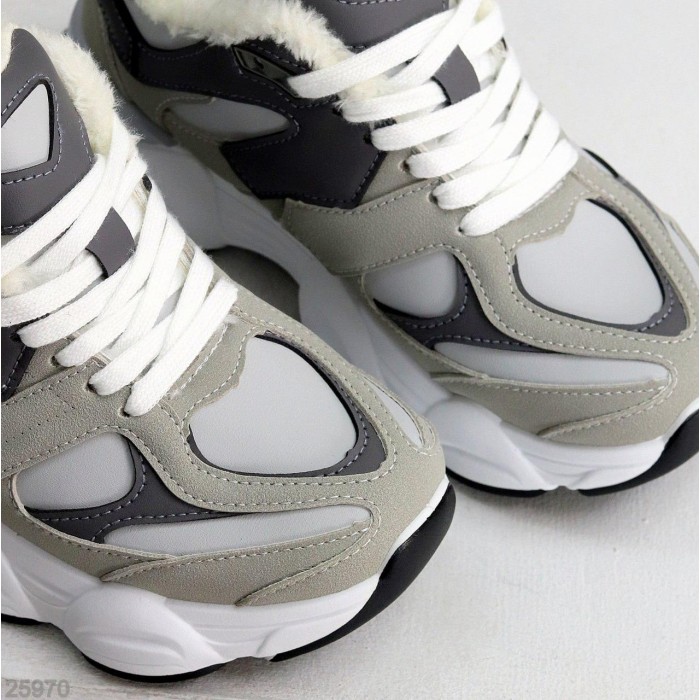 Кроссівки жіночи еко-замша сірі на 35.5р