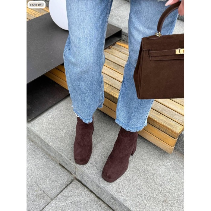 Ботильйони жіночі демі екозамша колір: шоколад 37,39р