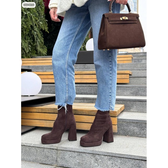 Ботильйони жіночі демі екозамша колір: шоколад 37,39р