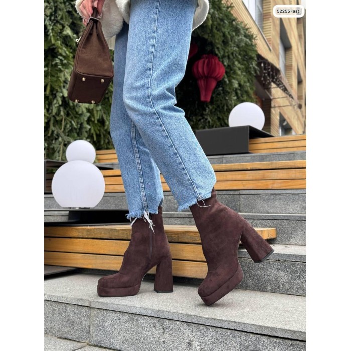 Ботильйони жіночі демі екозамша колір: шоколад 37,39р