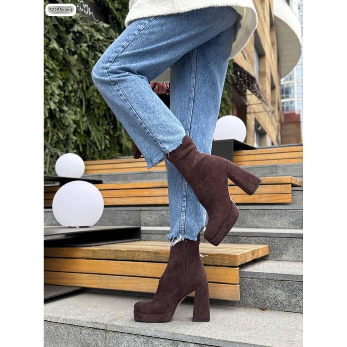 Ботильйони жіночі демі екозамша колір: шоколад 37,39р