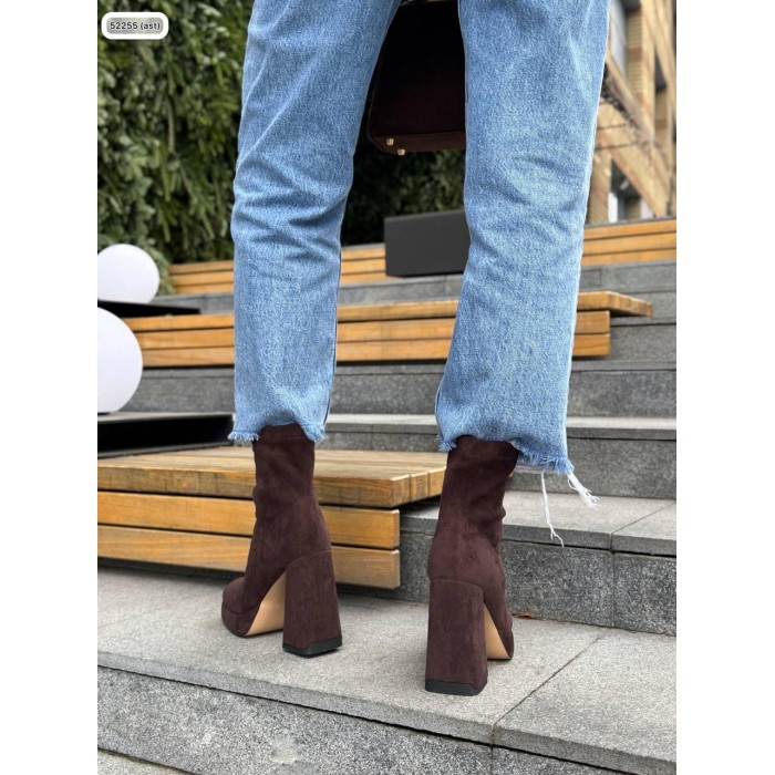 Ботильйони жіночі демі екозамша колір: шоколад 37,39р