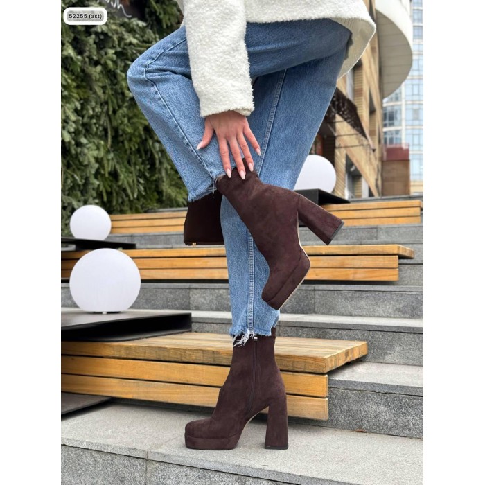 Ботильйони жіночі демі екозамша колір: шоколад 37,39р