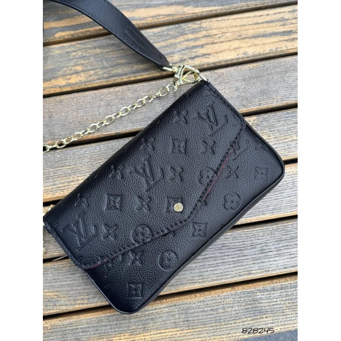 Сумка жіноча / гаманець/ клатч Лу 3 в 1 з екошкіри люкс колір: Чорний