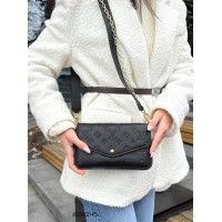 Сумка женская / кошелек / клатч Лу 3 в 1 экокожа люкс цвет: Черный