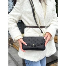 Сумка жіноча  / гаманець/ клатч Лу 3 в 1 з екошкіри люкс колір: Чорний