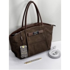 Сумка жіноча 2 відділення натуральна замша/шкіра Колір: Чорний, Кемел, Капучино Капучіно