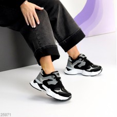 Кросівки жіночі еко-шкіра/еко-замша чорні зима на 35,36р