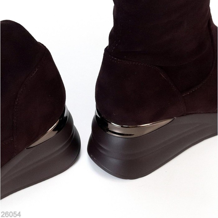 Ботфорти жіночі єко-замша колір-марсала демі 38,39р.