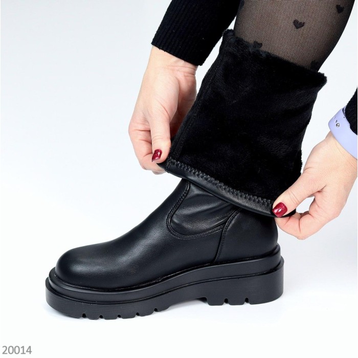 Ботфорти жіночі єко-шкіра чорні єврозима на 35.5р