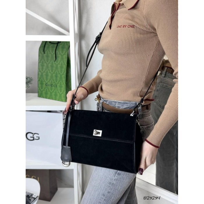 Сумка жіноча натуральна замша.колір: Чорний