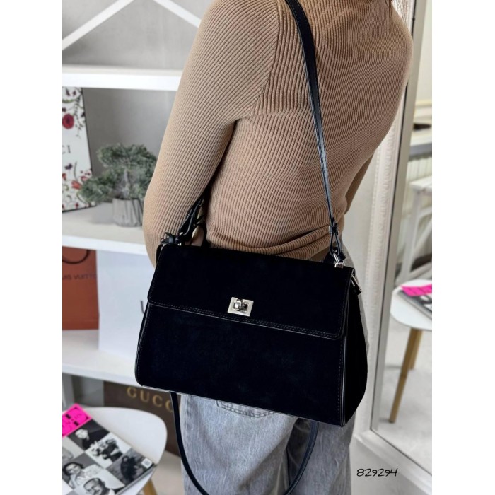 Сумка жіноча натуральна замша.колір: Чорний