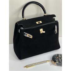 Сумка жіноча натуральна замша/шкіра колір: Чорний, Шоколад