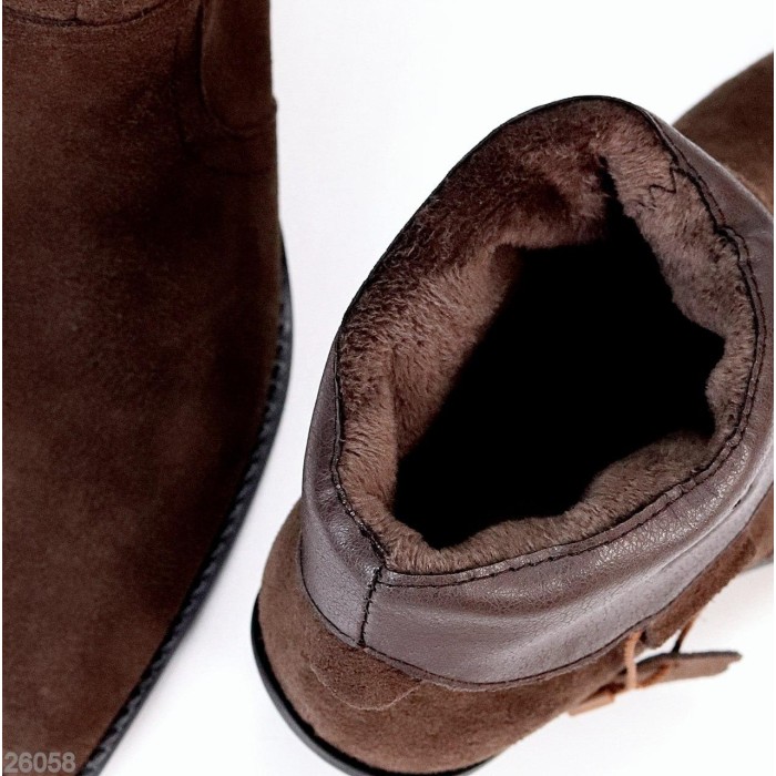 Черевики жіночі натуральна замша колір-шоколад дем 37р