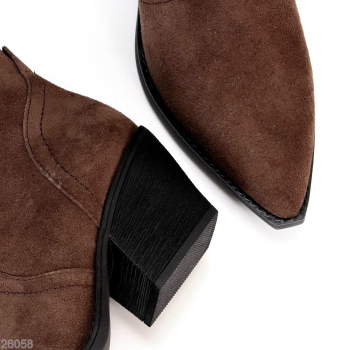 Черевики жіночі натуральна замша колір-шоколад дем 37р