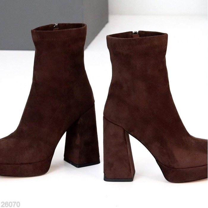 Ботильйони жіночі еко-замша колір-шоколад деми 36,37,40р