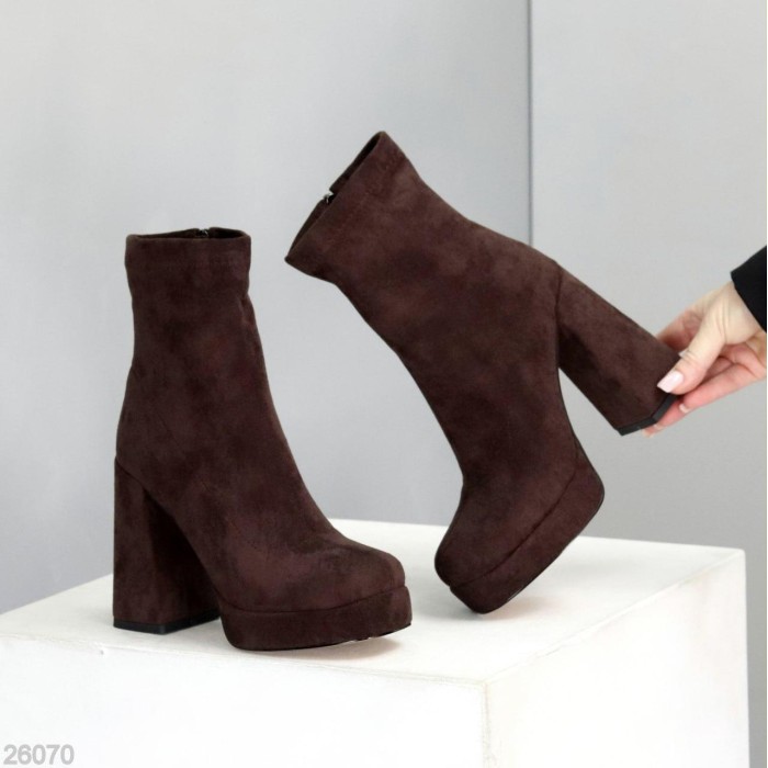 Ботильйони жіночі еко-замша колір-шоколад деми 36,37,40р