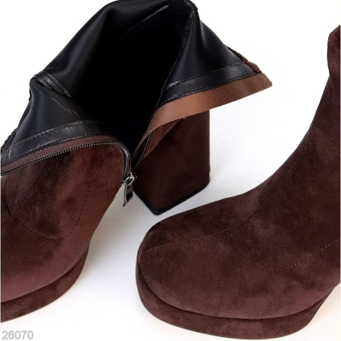 Ботильйони жіночі еко-замша колір-шоколад деми 36,37,40р