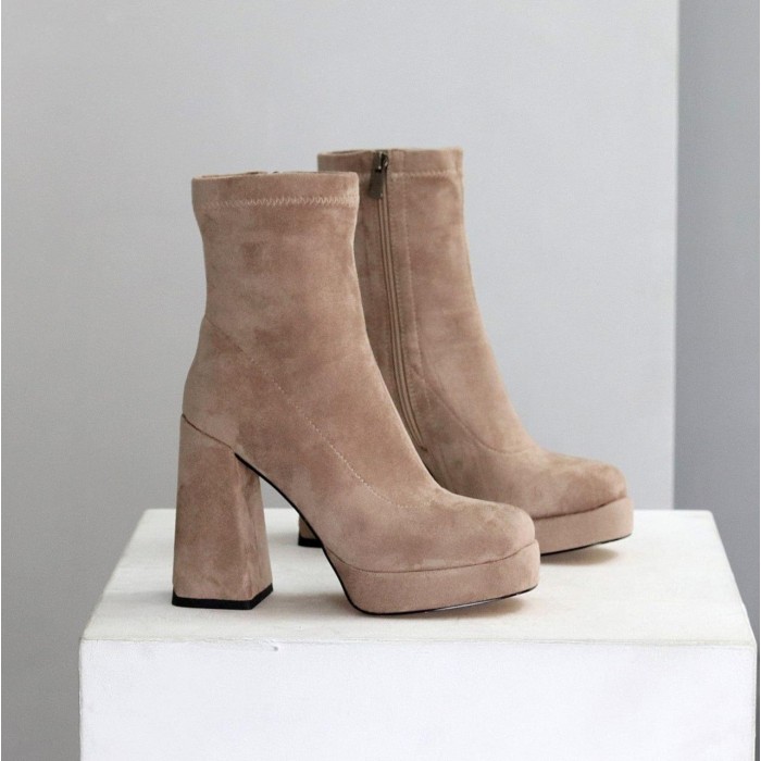 Ботильйони жіночі еко-замша колір-беж демі 37р
