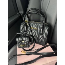 Сумка жіноча  з гаманцем натуральна шкіра колір: Чорний, Айворі