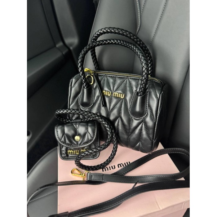 Сумка жіноча  з гаманцем натуральна шкіра колір: Чорний, Айворі