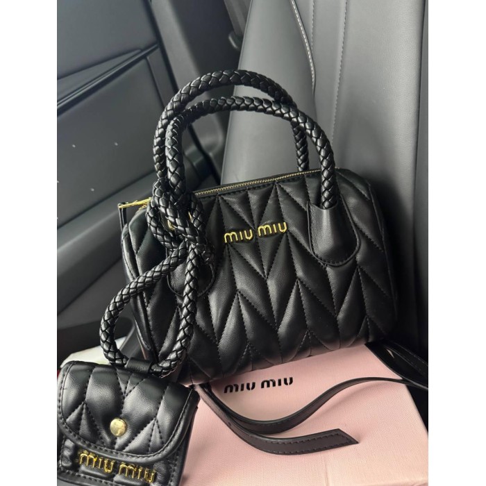 Сумка жіноча  з гаманцем натуральна шкіра колір: Чорний, Айворі