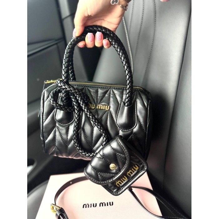 Сумка жіноча  з гаманцем натуральна шкіра колір: Чорний, Айворі