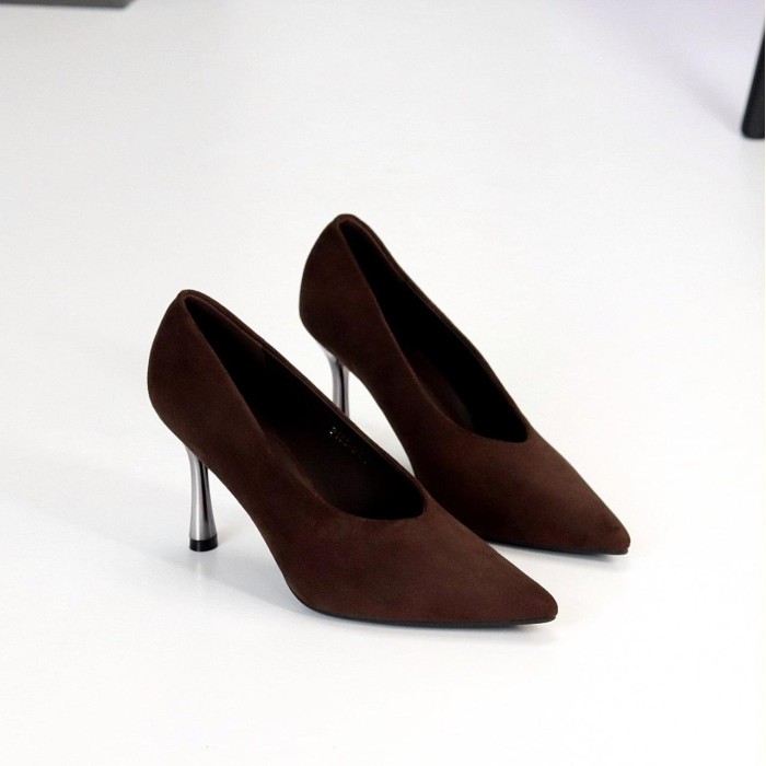 Туфлі жіночі еко замша колір-шоколад 36,38,40р