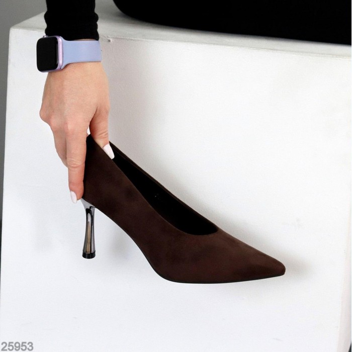 Туфлі жіночі еко замша колір-шоколад 36,38,40р