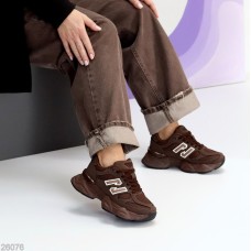 КросІвки жіночі еко-замша колір-шоколад на 35.5р.