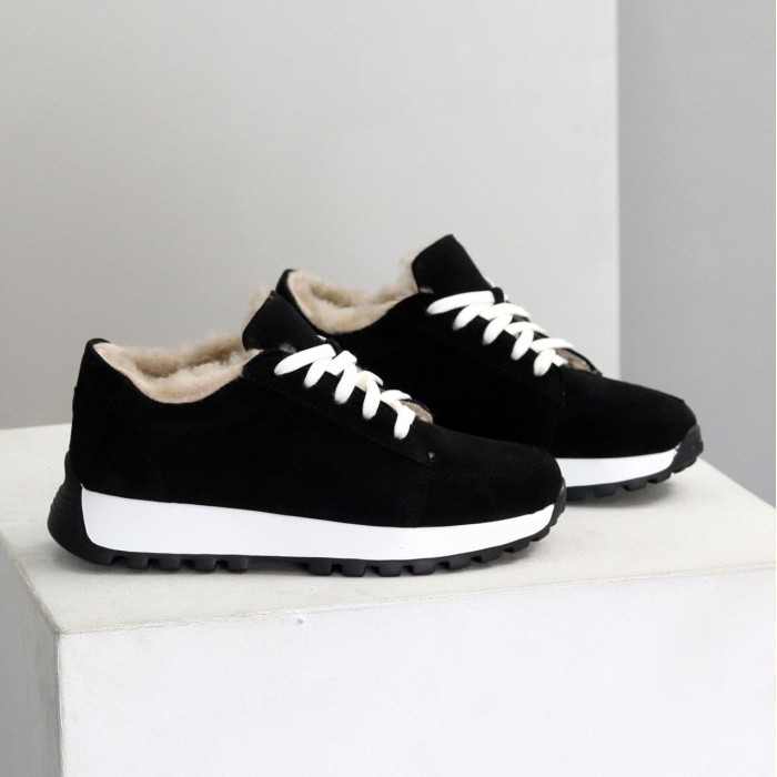 Кросівки жіночі натуральна замша чорні зима 36р