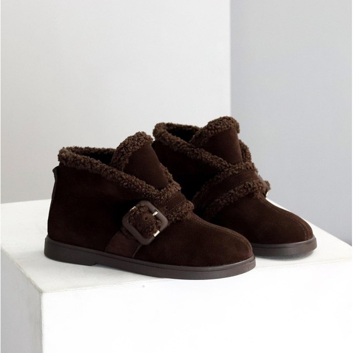 Кросівки/автоледі жіночі натуральна замша колір-шоколад зима на 35.5р.