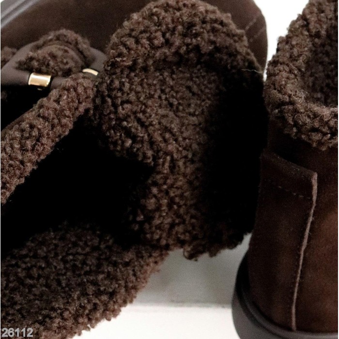 Кросівки/автоледі жіночі натуральна замша колір-шоколад зима на 35.5р.