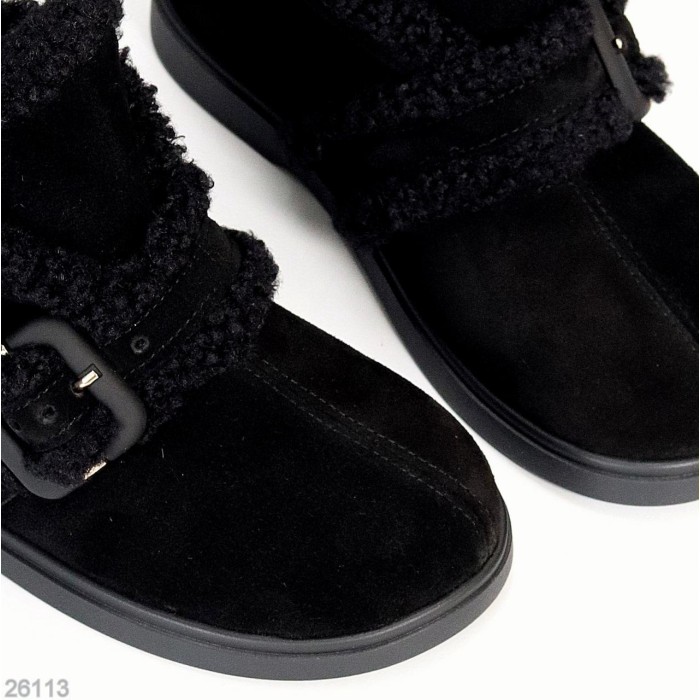 Кросівки/автоледі жіночі натуральна замша колір-чорний зима на 35.5р.