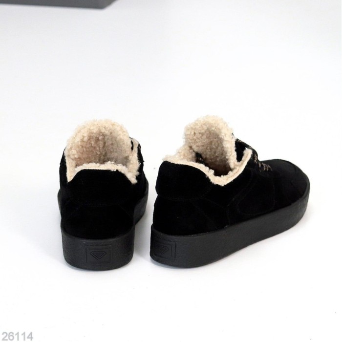 Кросівки жіночі натуральна замша чорні зима 36р