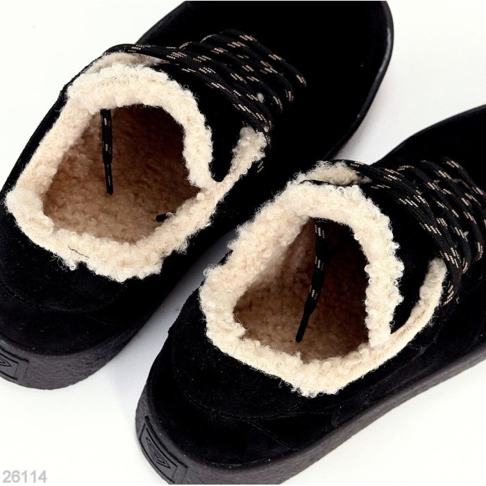 Кросівки жіночі натуральна замша чорні зима 36р