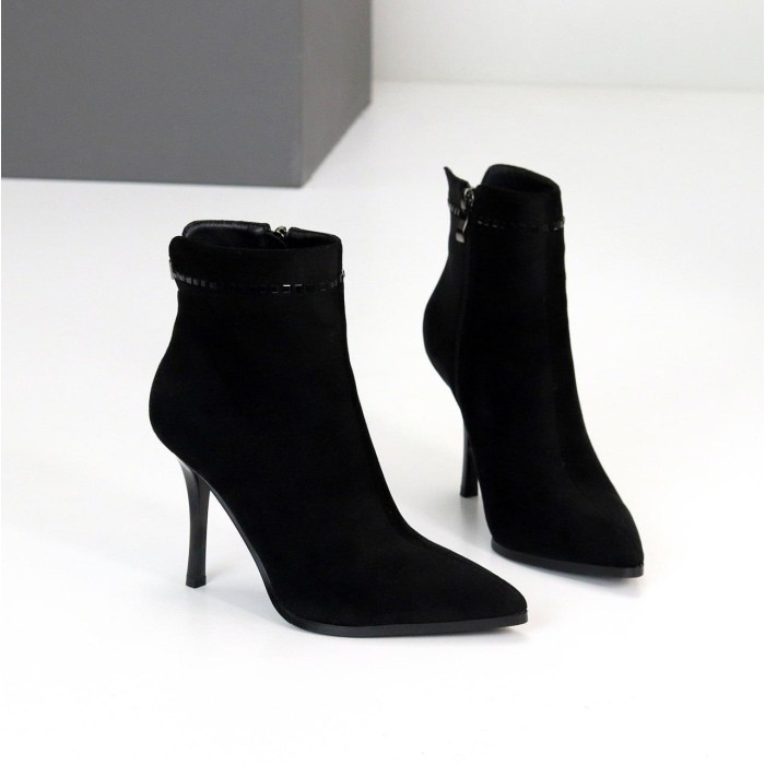 Ботильйони жіночі еко-замша колір-чорний демі 36,38р