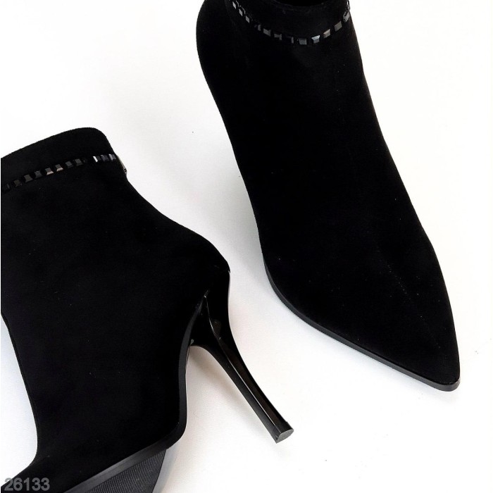 Ботильйони жіночі еко-замша колір-чорний демі 36,38р