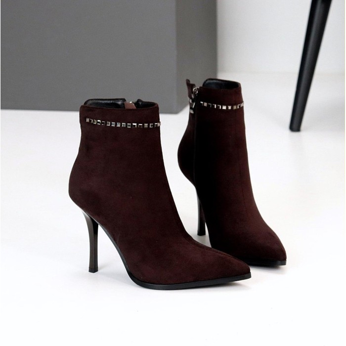 Ботильйони жіночі еко-замша колір-шоколад деми 38,39р