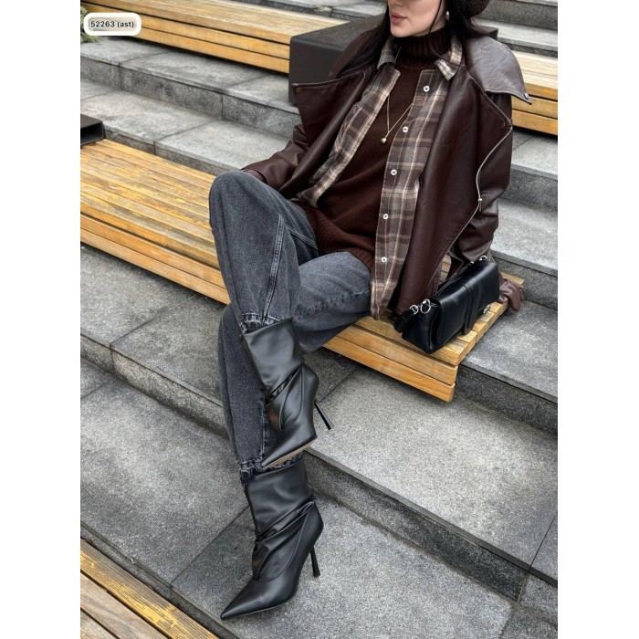 Черевики жіночі демі екошкіра колір: чорний 37,38,40р