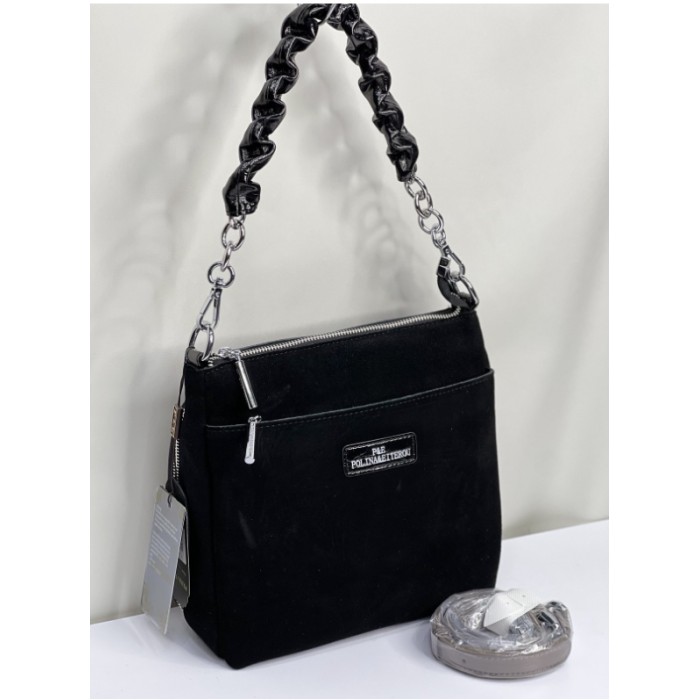 Сумка жіноча 3 відділення натуральна шкіра Червона лак