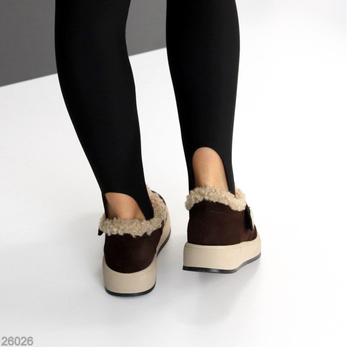 Кросівки/автоледі жіночі натуральна замша колір-шоколад зима 36р.