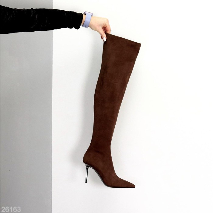 Ботфорти жіночі еко-замша бежеві 38,39,40р.