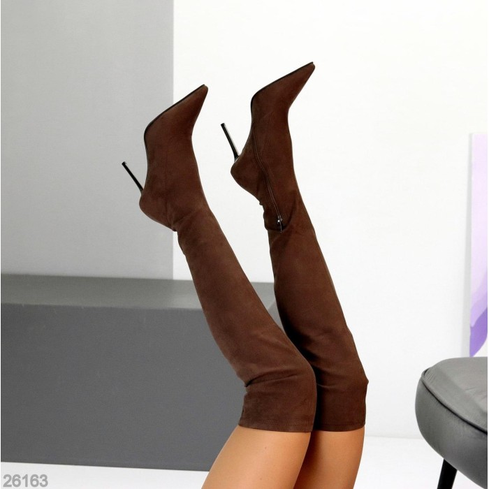 Ботфорти жіночі еко-замша бежеві 38,39,40р.