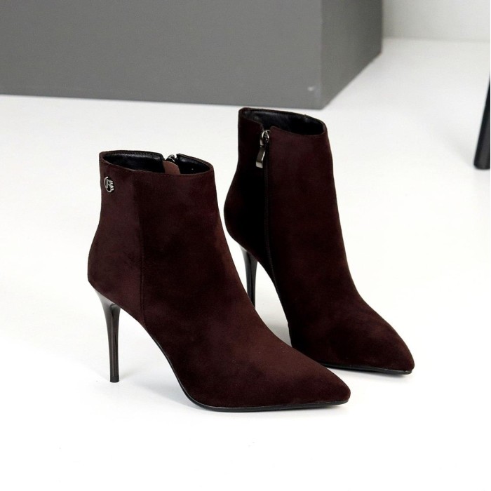 Ботильйони жіночі еко-замша колір-шоколад деми 36,37,38р