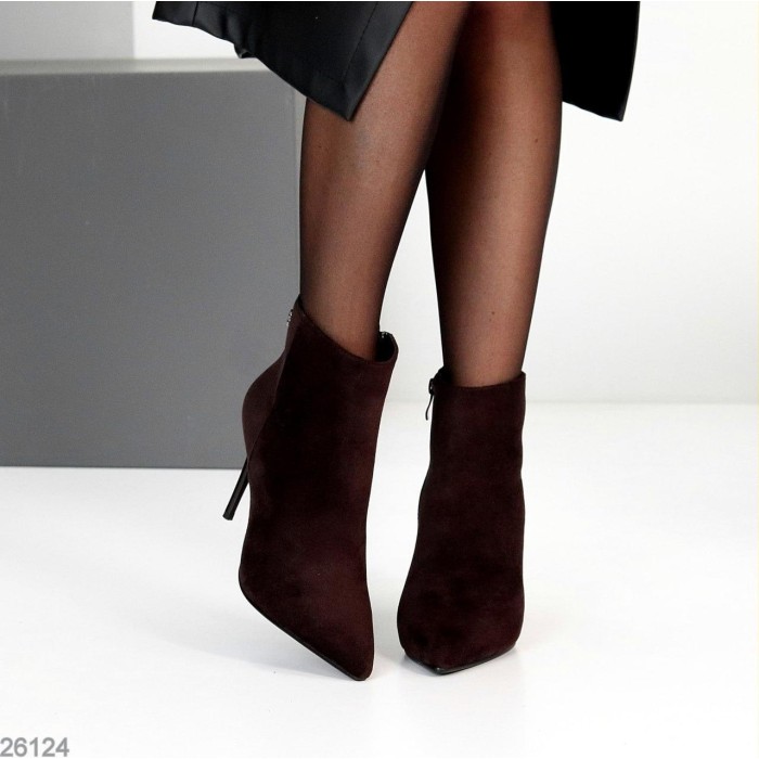 Ботильйони жіночі еко-замша колір-шоколад деми 36,37,38р