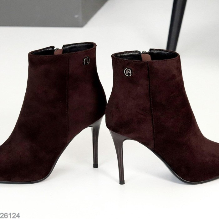 Ботильйони жіночі еко-замша колір-шоколад деми 36,37,38р