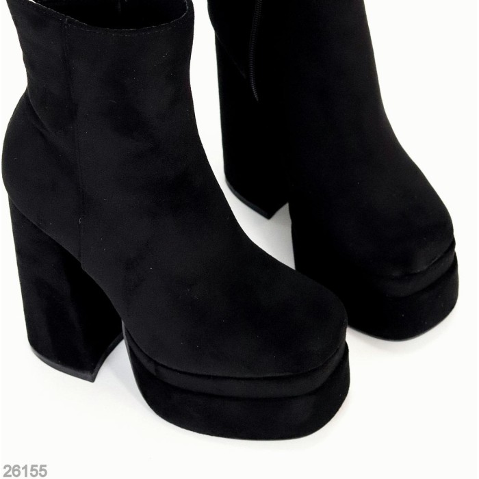 Ботильоны женские эко-замша цвет-черный деми 38р