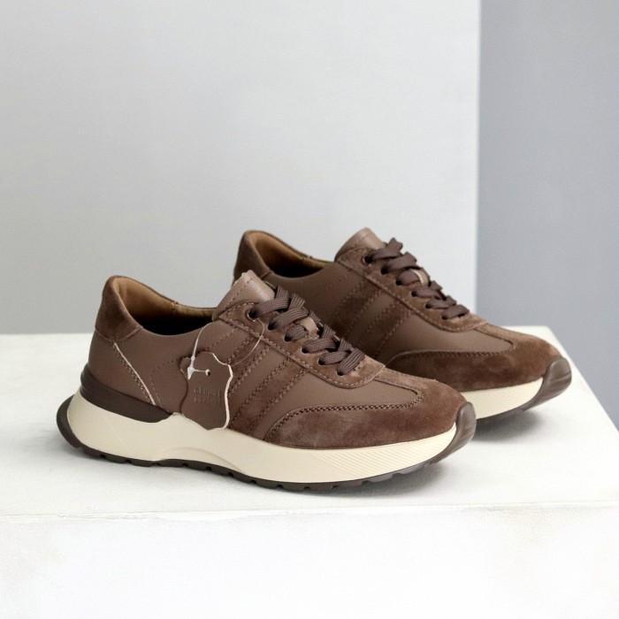 Універсальні жіночі кросівки натуральна шкіра + замша колір Мокко