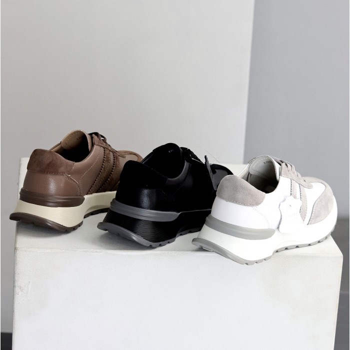 Універсальні білі сірі кросівки натуральна шкіра + замша